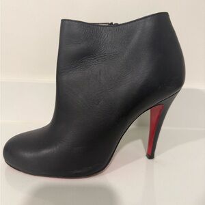 Christian Louboutin Black Ankle Boots with Signature Red Sole